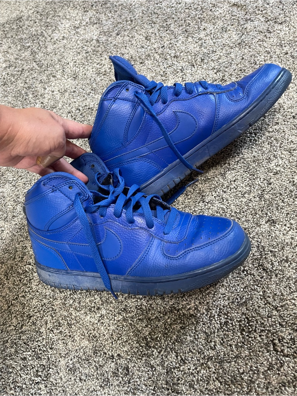 Nike Men's High-Top Sneakers in Blue - Picture 1 of 5